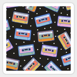 Classic 80s Cassette Tapes Pattern Sticker